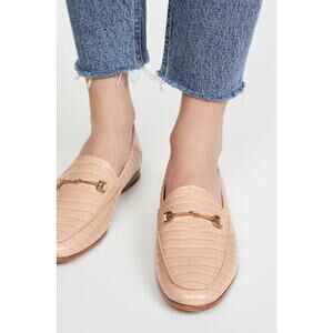 Sam Edelman Loraine Loafers Size 7 Toasted Almond Croc Leather Flats Old Money